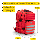 Riderbag Xtreme 30L Tactical Backpack - Red, view 3