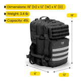 Riderbag Xtreme 45L Tactical Backpack - Black, view 3