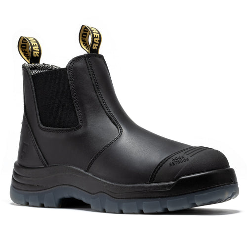 Rock Rooster Footwear ROCKROOSTER Bakken Black 6 inch Pull on Leather Work Boots AK227