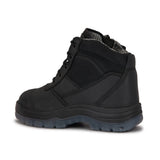 Rock Rooster Footwear ROCKROOSTER Crisson Black 6 inch Zip sided Steel Toe Leather Work Boots AK050BK, view 4