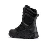 Rock Rooster Footwear Botas Pro Black Men's 8 inch Side Zipper Rubber Sole Tactical Boots BMP110BK, view 2