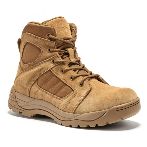 Rock Rooster Footwear Botas Pro Coyote Men's 6 inch Side Zipper Rubber Sole Tactical Boots BMP111CT