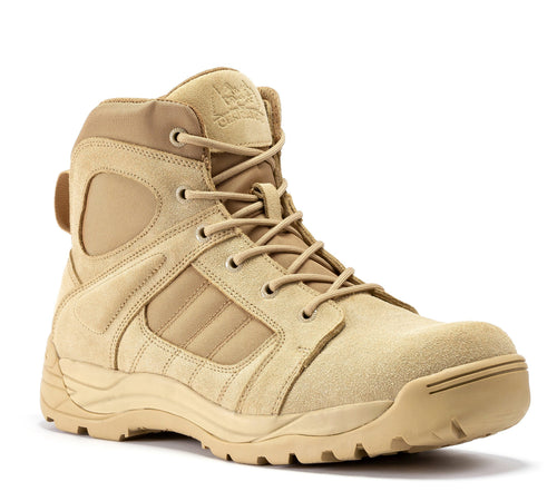 Rock Rooster Footwear Botas Pro Sand Men's 6 inch Side Zipper Rubber Sole Tactical Boots BMP110