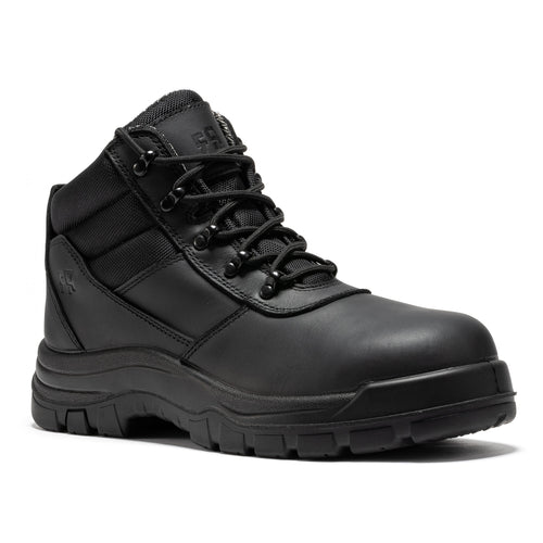 Rock Rooster Footwear ROCKROOSTER Avalon Black 6 Inch Zip-sided Composite toe Leather Work Boots CP213BK