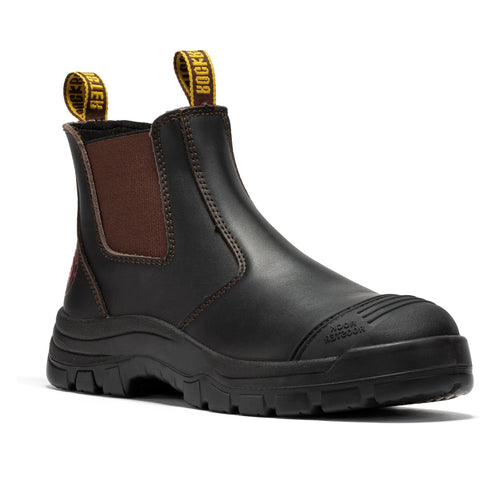 Rock Rooster Footwear ROCKROOSTER Bakken Dark Brown 6 inch Pull on Leather Work Boots AK229
