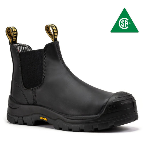 Rock Rooster Footwear ROCKROOSTER Beaufort Men's Black 6 inch Composite Toe Pull-on Leather Work Boots VAK630