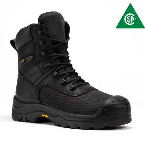 Rock Rooster Footwear ROCKROOSTER Beaufort Men's Black 8 inch Waterproof Composite Toe Work Boots VAK830
