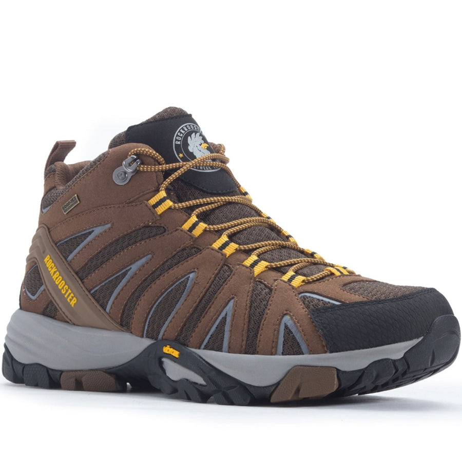 Rock Rooster Footwear ROCKROOSTER Bedrock Brown 6 Inch Waterproof Hiking Boots with VIBRAM® Outsole OT21062