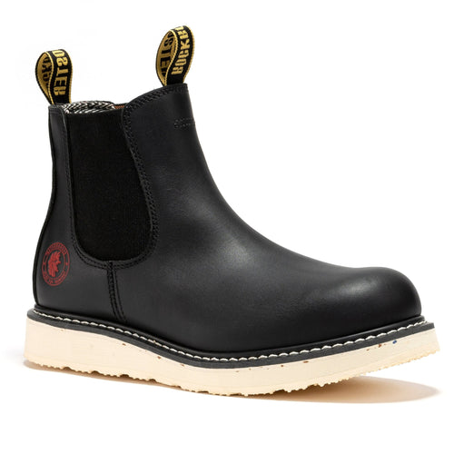 Rock Rooster Footwear ROCKROOSTER Capitola Men's 6 inch Black Steel Toe Wedge Work Boots SAP101