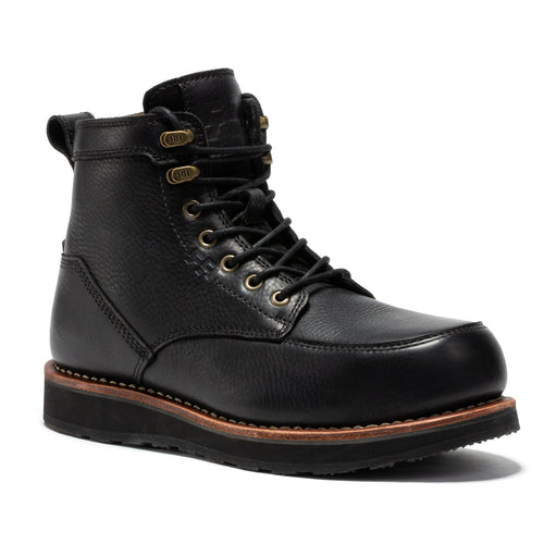 Rock Rooster Footwear ROCKROOSTER Edgewood Men's 6 Inch Black Steel Toe Wedge Work Boots SAP610BK