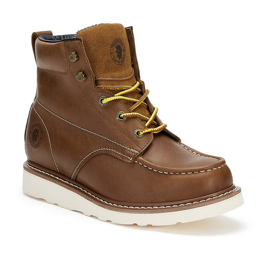 Rock Rooster Footwear ROCKROOSTER Edgewood Men's 6 inch Brown steel toe waterproof wedge work boots with Vibram® Outsole VAP858