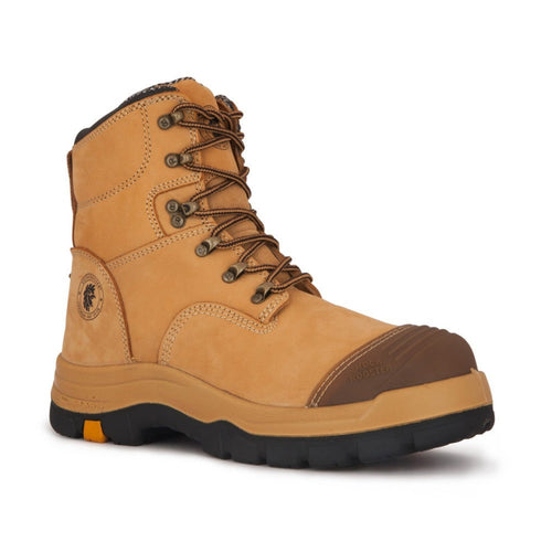 Rock Rooster Footwear ROCKROOSTER Fort Tan 7 Inch Steel Toe Leather Asphalt Work Boots AK232