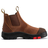 Rock Rooster Footwear ROCKROOSTER Gammon Brown 6 inch Pull-on Steel Toe Leather Work Boots AK224ST, view 3