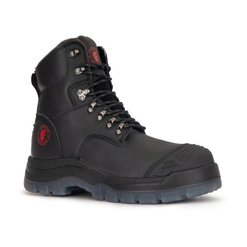 Rock Rooster Footwear ROCKROOSTER Kensington Black 7 inch Zip-sided Steel Toe Leather Work Boots AK245Z