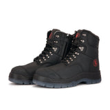 Rock Rooster Footwear ROCKROOSTER Kensington Black 7 inch Zip-sided Steel Toe Leather Work Boots AK245Z, view 6