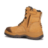 Rock Rooster Footwear ROCKROOSTER Kimberly Tan 7 inch Zip-sided Steel Toe Leather Work Boots AK232Z, view 2