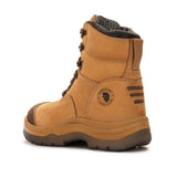 Rock Rooster Footwear ROCKROOSTER Kimberly Tan 7 inch Zip-sided Steel Toe Leather Work Boots AK232Z, view 4