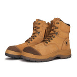 Rock Rooster Footwear ROCKROOSTER Kimberly Tan 7 inch Zip-sided Steel Toe Leather Work Boots AK232Z, view 6