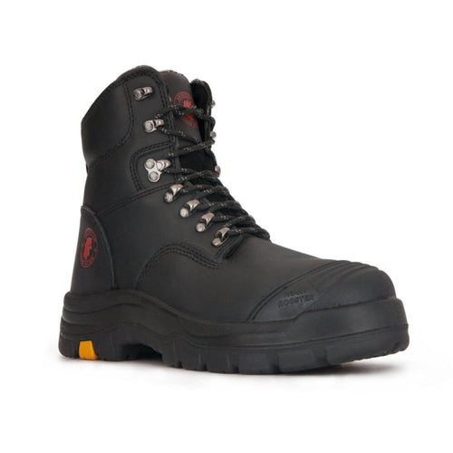 Rock Rooster Footwear ROCKROOSTER Knox Black 7 Inch Steel Toe Leather Asphalt Work Boots AK245