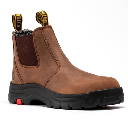 Rock Rooster Footwear ROCKROOSTER Lumen Brown 6 inch Pull-on Leather Work Boots AK224