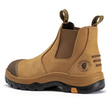 Rock Rooster Footwear ROCKROOSTER Lumen Tan 6 inch Slip On Soft Toe Leather Work Boots AK222NT, view 2