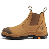 Rock Rooster Footwear ROCKROOSTER Lumen Tan 6 inch Slip On Soft Toe Leather Work Boots AK222NT, view 3