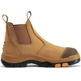 Rock Rooster Footwear ROCKROOSTER Lumen Tan 6 inch Slip On Soft Toe Leather Work Boots AK222NT, view 4