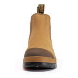 Rock Rooster Footwear ROCKROOSTER Lumen Tan 6 inch Slip On Soft Toe Leather Work Boots AK222NT, view 6