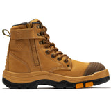 Rock Rooster Footwear ROCKROOSTER Madison Tan 6 inch Zip-sided Steel Toe Leather Work Boots AK052, view 2