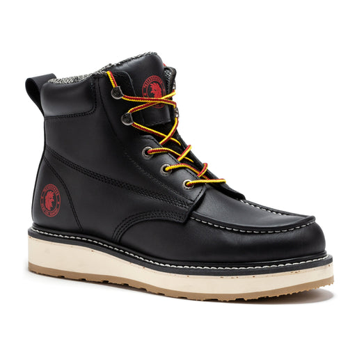 Rock Rooster Footwear ROCKROOSTER Magnolia Men's 6 inch Black Soft Toe Zip Sided Wedge Work Boots SAP310