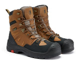 Rock Rooster Footwear ROCKROOSTER Woodland Men's 8 inch Brown Work Boots, Composite Toe, Slip Resistant, Electrical Hazard Protection, Rubber outsole AK869, view 2