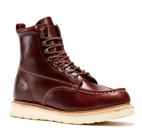 Rock Rooster Footwear ROCKROOSTER Norwood Cherry Brown Men's 6 inch Soft Toe Wedge Work Boots SAP600
