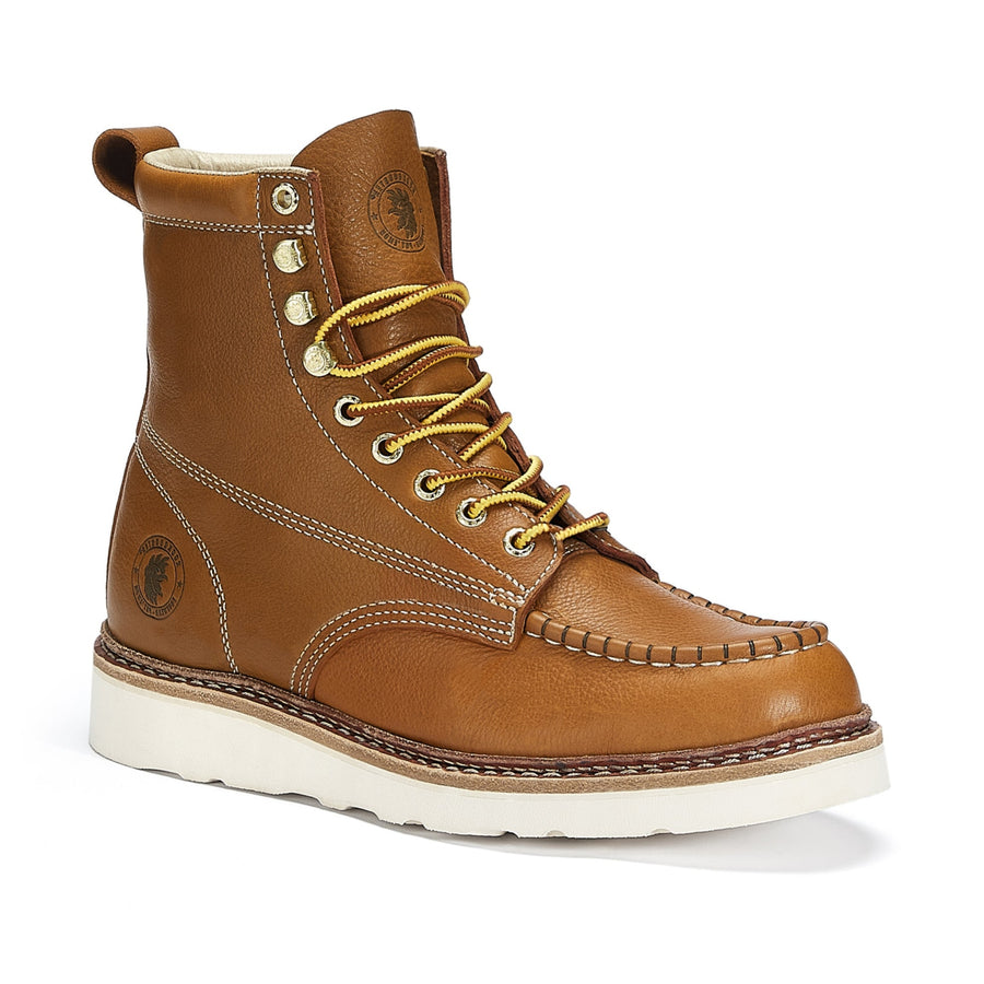 Rock Rooster Footwear ROCKROOSTER Norwood Men's 6 inch Brown soft toe wedge work boots with Vibram® Outsole VAP611