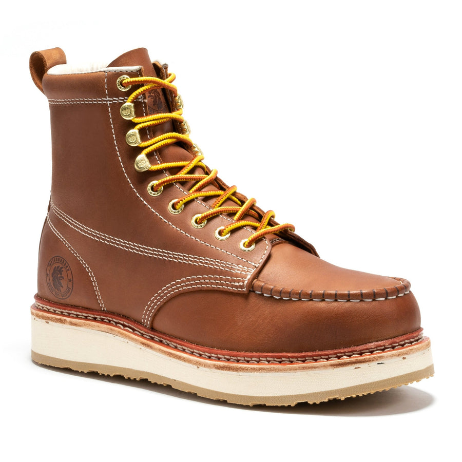 Rock Rooster Footwear ROCKROOSTER Norwood Men's 6 inch Brown Steel Toe Wedge Work Boots SAP621