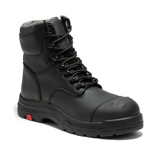 Rock Rooster Footwear ROCKROOSTER Roslyn Black 7 inch Zip-sided Composite Toe Leather Work Boots CP245Z