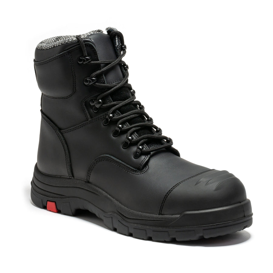 Rock Rooster Footwear ROCKROOSTER Roslyn Black 7 inch Zip-sided Composite Toe Leather Work Boots CP245Z