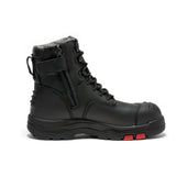Rock Rooster Footwear ROCKROOSTER Roslyn Black 7 inch Zip-sided Composite Toe Leather Work Boots CP245Z, view 3