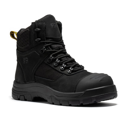 Rock Rooster Footwear ROCKROOSTER Stowe Black 7 inch Composite Toe Leather Work Boots CP212BK