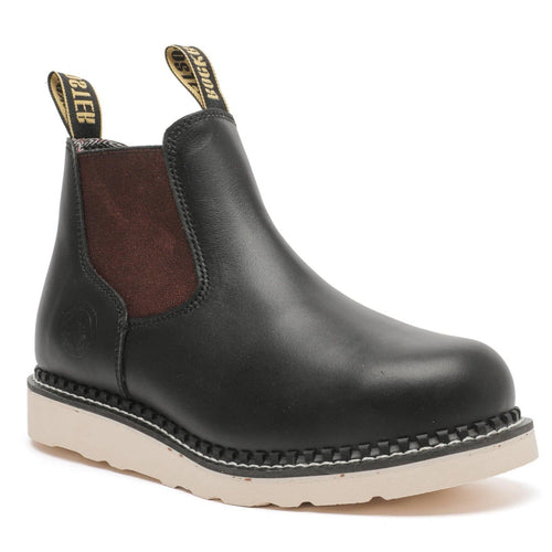 Rock Rooster Footwear ROCKROOSTER Trinidad Men's 6 inch Black Steel Toe Wedge Work Boots VAP2303