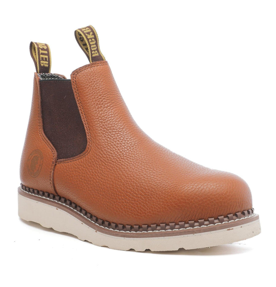 Rock Rooster Footwear ROCKROOSTER Trinidad Men's 6 inch Brown Steel Toe Wedge Work Boots VAP2304