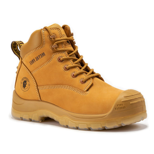 Rock Rooster Footwear rockrooster Woodland Wheat 6 inch Composite Toe Zip-sided Leather Work Boots AK659