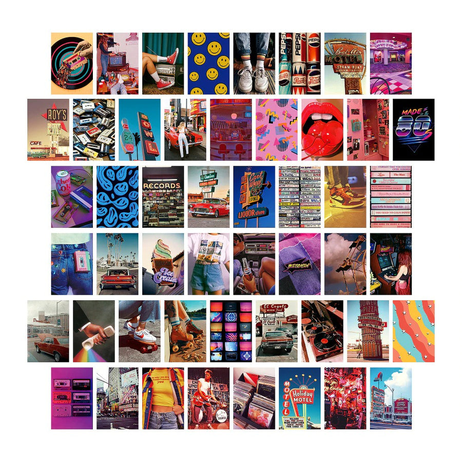 Roomtery 70s Indie Wall Collage Cards