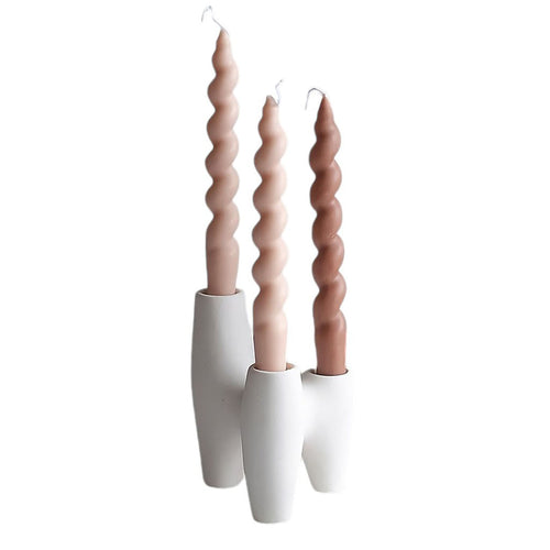 Roomtery Abstract Triple Ceramic Candle Holder