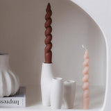 Roomtery Abstract Triple Ceramic Candle Holder, view 3
