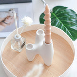 Roomtery Abstract Triple Ceramic Candle Holder, view 5