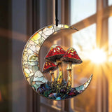Roomtery Fairycore Aesthetic Moon & Mushroom Suncatcher, view 2