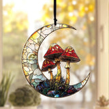 Roomtery Fairycore Aesthetic Moon & Mushroom Suncatcher, view 4