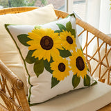 Roomtery Aesthetic Sunflowers Embroidered Cushion Cover, view 2