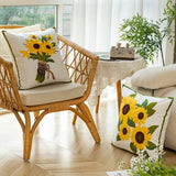 Roomtery Aesthetic Sunflowers Embroidered Cushion Cover, view 3