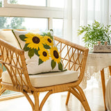 Roomtery Aesthetic Sunflowers Embroidered Cushion Cover, view 4